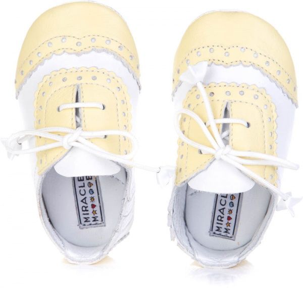 Пинетки детские MIRACLE р. 16,5 0-0-17-1 белый с лимонным 