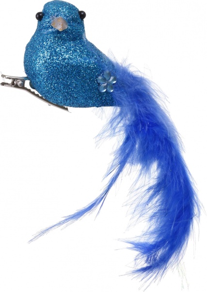 Елочная игрушка Птичка 18 см синяя HF20Y12-05 