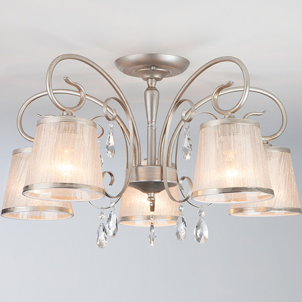 Люстра стельова Strotskis Liona 5x40 Вт E14 старе срібло 60065/5 