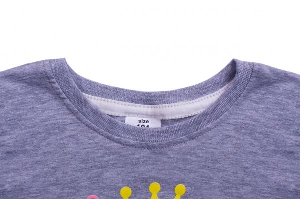 Футболка для дівчаток Luna Kids з принтом Cat р.116 сірий меланж 