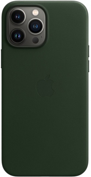 Чохол-накладка Apple Leather Case with MagSafe для Apple iPhone 13 Pro Max sequoia green (MM1Q3ZE/A)