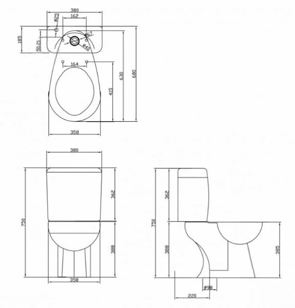 Унитаз-компакт RJ FLY Rimless RJCE08401