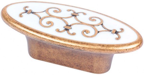 Меблева ручка D 24134.32 44481 32 мм антична бронза/біла емаль Bosetti Marella