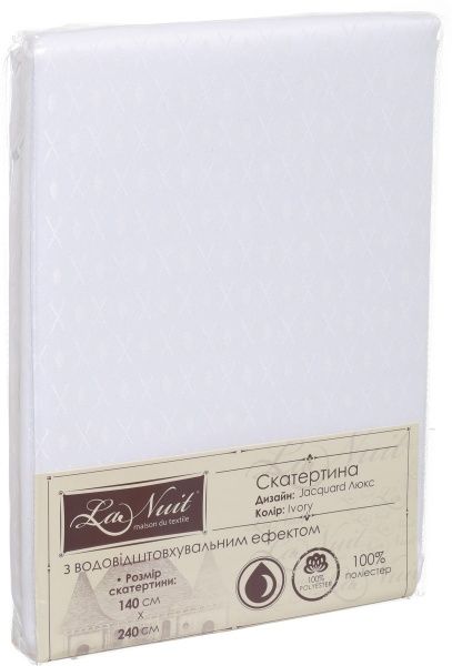 Скатерть Jacquard Люкс Ivory waterproof 140x240 см слоновая кость La Nuit 