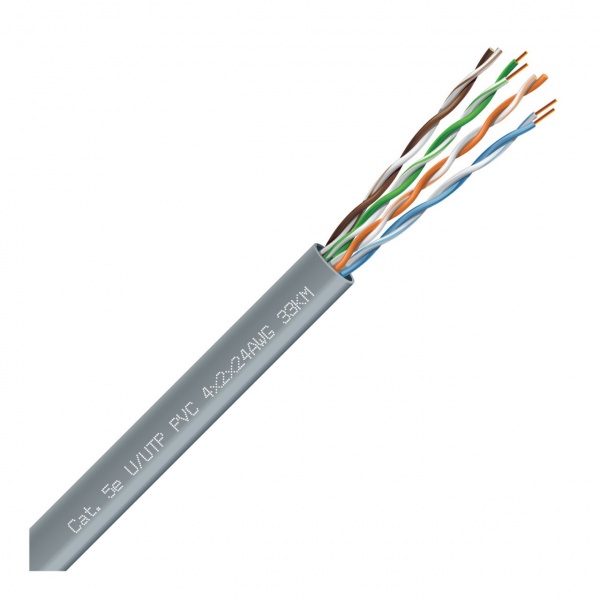 Кабель UTP многожильный ЗЗЦМ FTP/UTP Cat 5e AWG серый 4x2х0,51 медь 