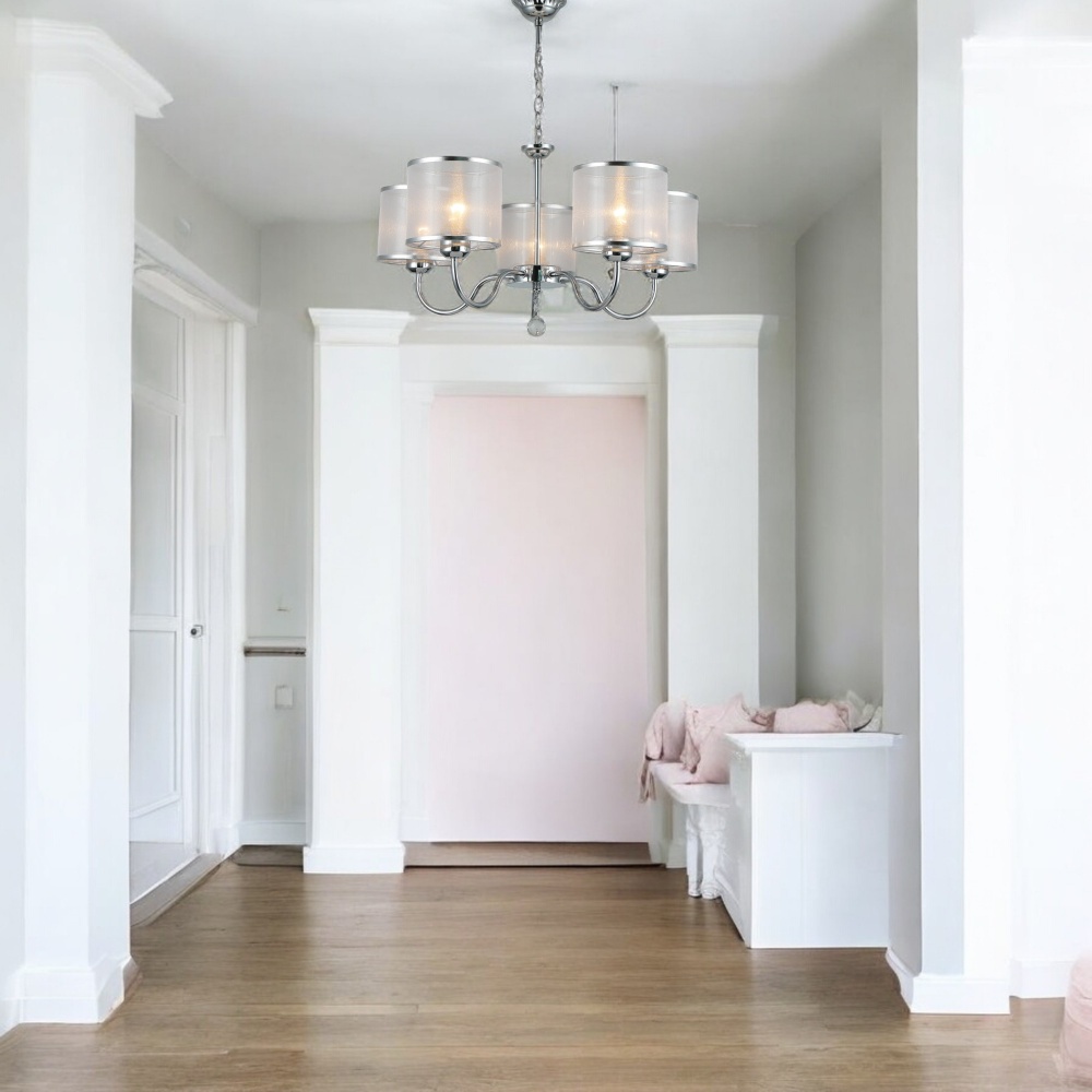 Люстра Sensio Nanter 5x40 Вт E27 хром/белый LS-07299/5S-E2740W