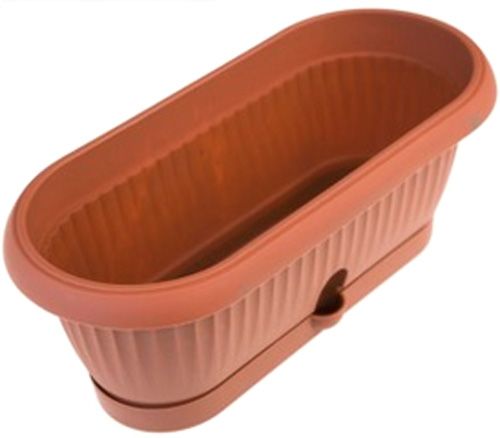 Горщик пластиковий кактусниця Тера овальний 2л теракот (15008) 