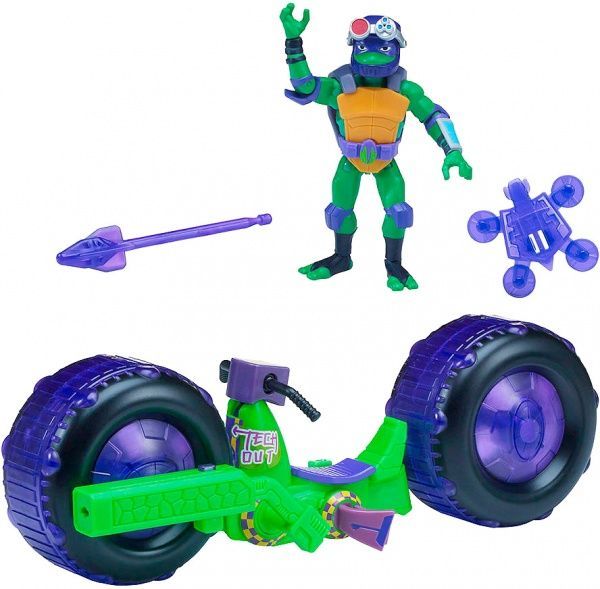 Фигурка TMNT серии «Эволюция Черепашек-Ниндзя» МОТОЦЫКЛ СТЕЛС и ДОНАТЕЛЛО 