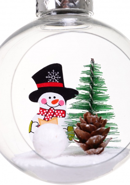 Декоративна підвіска куль із декором 8 см 2 шт. прозорий NY21125