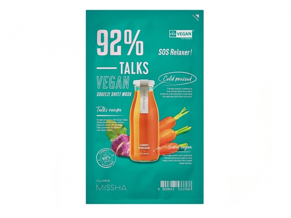 Маска тканевая для лица MISSHA Talk Vegan Relaxer 27 г 1 шт.