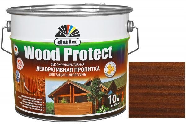 Декоративное средство Dufa EXPERT Wood Protect орех шелковистый глянец 10 л
