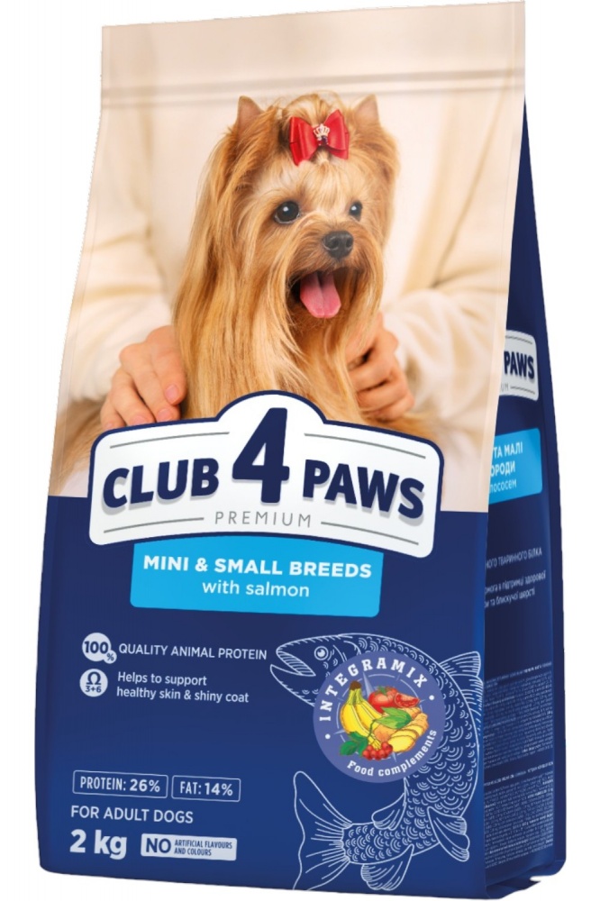 Корм сухой Club 4 Paws з лососем малих та миниатюрних пород 2 кг