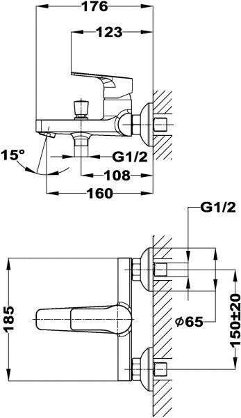 Змішувач для ванни/душу Teka MANACOR 841211200