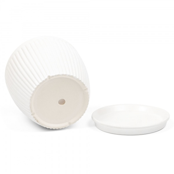 Горщик керамічний Вертикаль преміум круглий 1л білий 