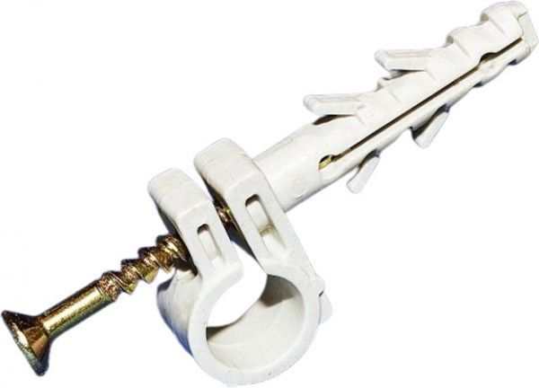 Держатель для кабеля 13-14 мм с ударным шурупом 10 шт./уп. серый 