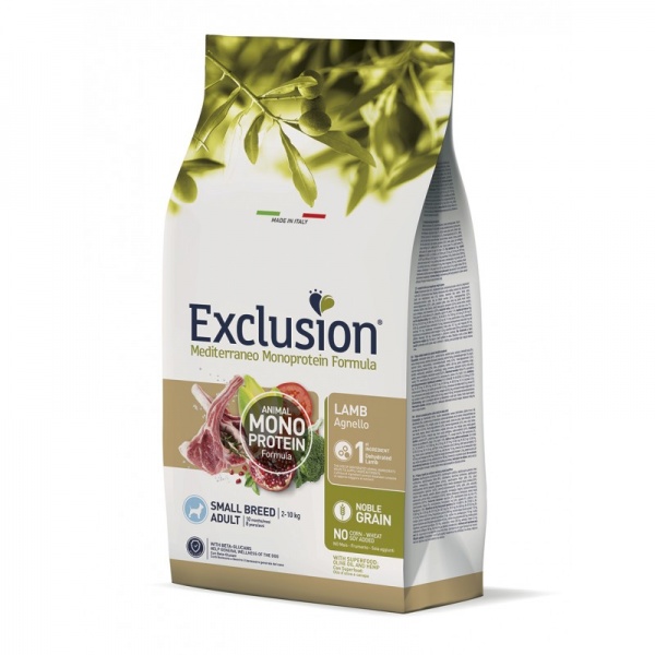 Корм сухой для взрослых собак для малых пород Exclusion Adult Lamb Small Breed ягненок 2 кг
