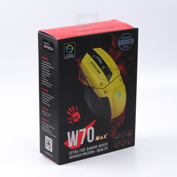 Миша BLOODY W70 Max (Punk Yellow) RGB10000 CPI 
