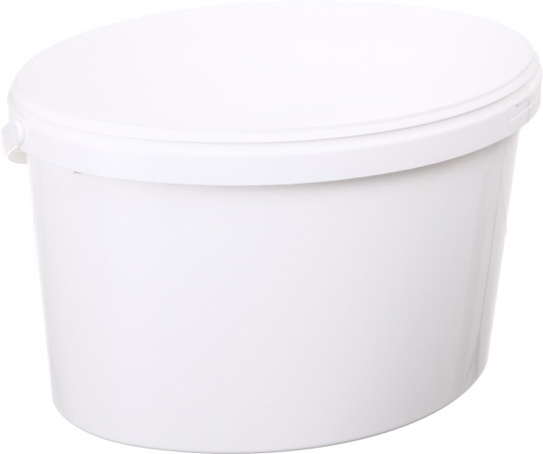 Відро овальне з кришкою пластикова ручка 10 л білий 