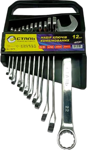Набор ключей комбинированных Сталь 48475 зеркальные 12 шт. 106992