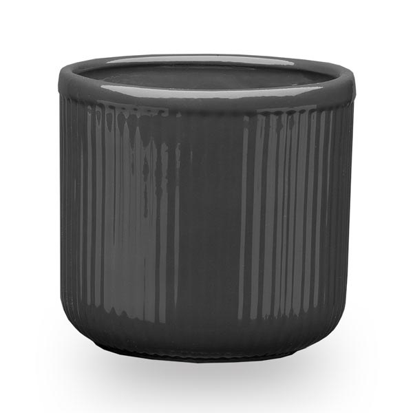 Кашпо керамічне Santino Leon круглий 2 л антрацит (O-46-13-J-39-00) 