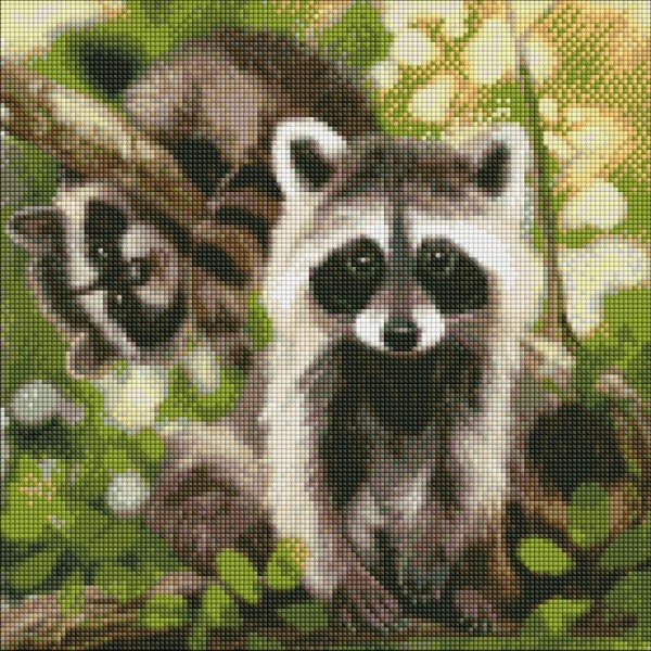 Алмазна мозаїка Набір зі стразами Ідейка Смугасті друзі 40х40см Ідейка 