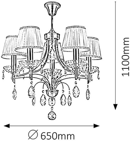 Люстра підвісна Rabalux Claudia 7279 5x40 Вт E14 бронза 