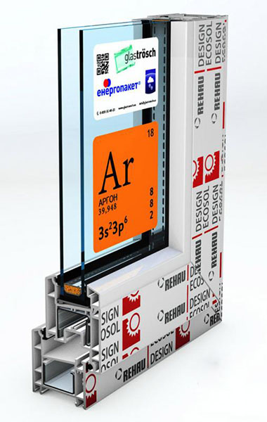 Окно поворотно-откидное REHAU ECOSOL-DESIGN 60 600x600 мм правое