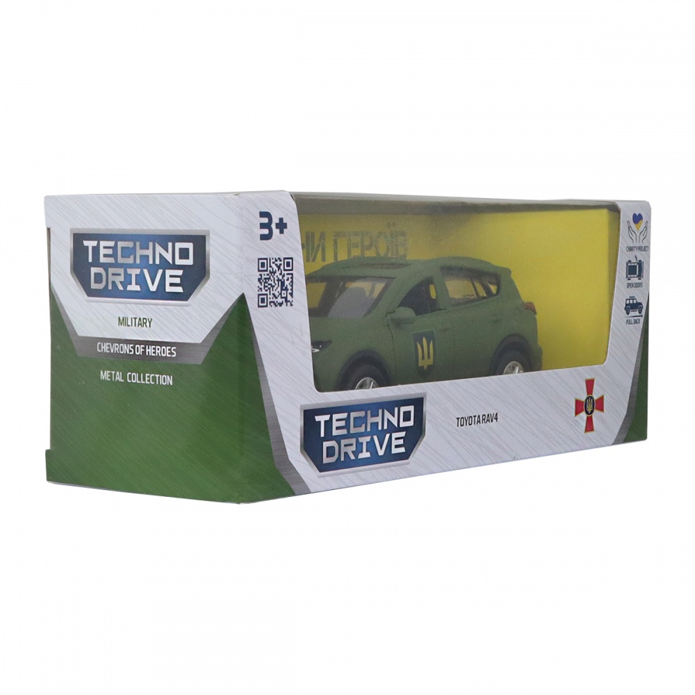 Автомодель TechnoDrive 1:32 серии Шевроны Героев Toyota RAV4 Сухопутные войска ВСУ KM6198M2