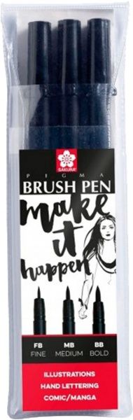 Набор линеров PIGMA Brush Sakura черный 3 шт POXFVKBP349 