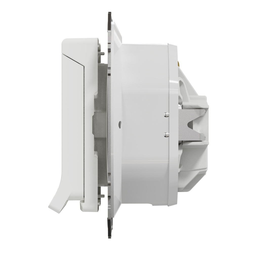 Розетка силовая с заземлением Schneider Electric Sedna Design со шторками с крышкой белый SDD211024