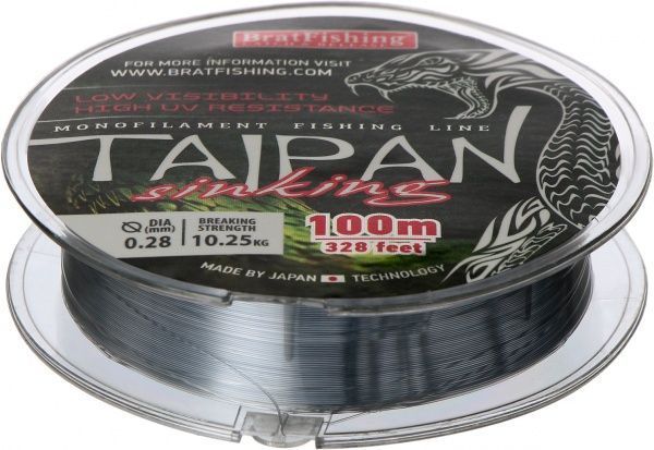 Леска BratFishing Taipan Sinking НС0003906 100м 0,28мм 10,25кг