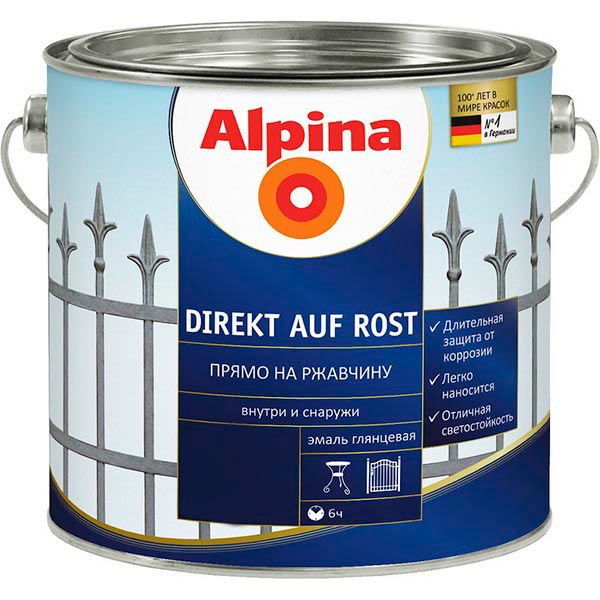 Емаль антикорозійна Alpina Direkt auf Rost рапсово-жовта RAL1021 0.3 л