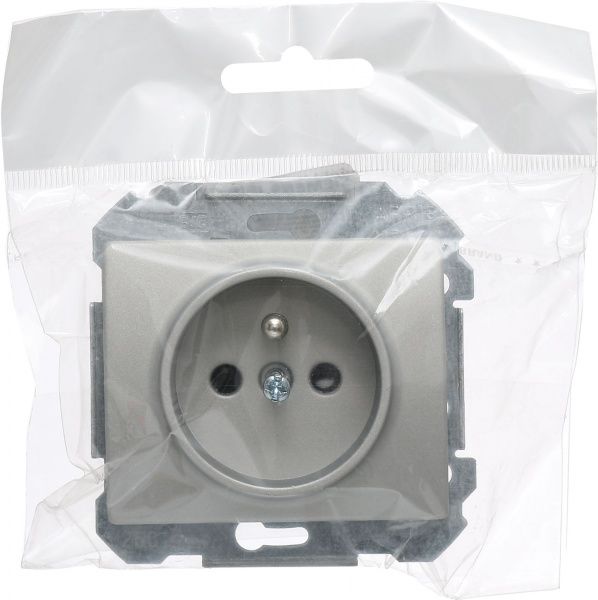 Розетка Siemens Iris 2P+Z 16 А 250 В алюминий меркурий 18572 MA