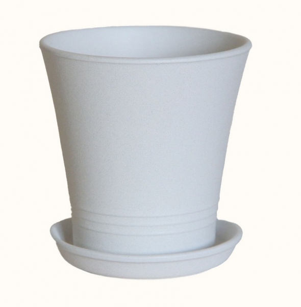 Горщик керамічний Оріана-Запоріжкераміка Модерн крошка круглий 1 л білий (068-1-020) 