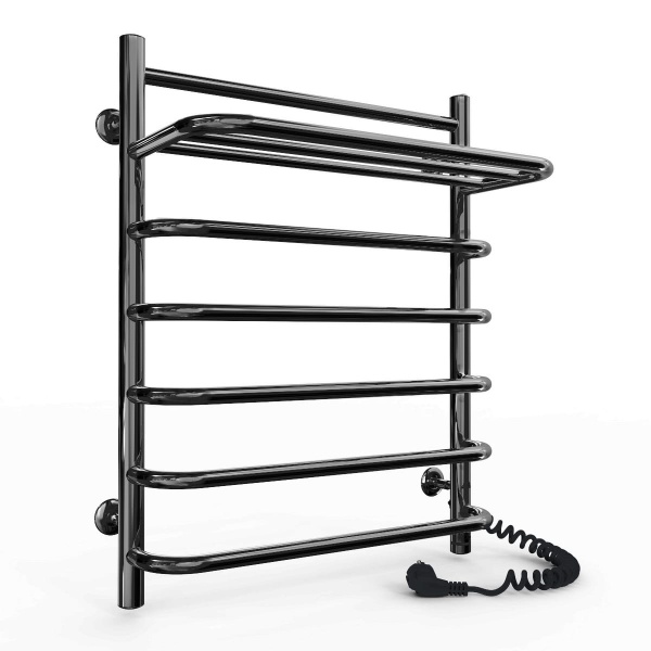 Полотенцесушитель электрический Laris Стандарт ЧК(Ч) 7 500х800 с полкой Э П