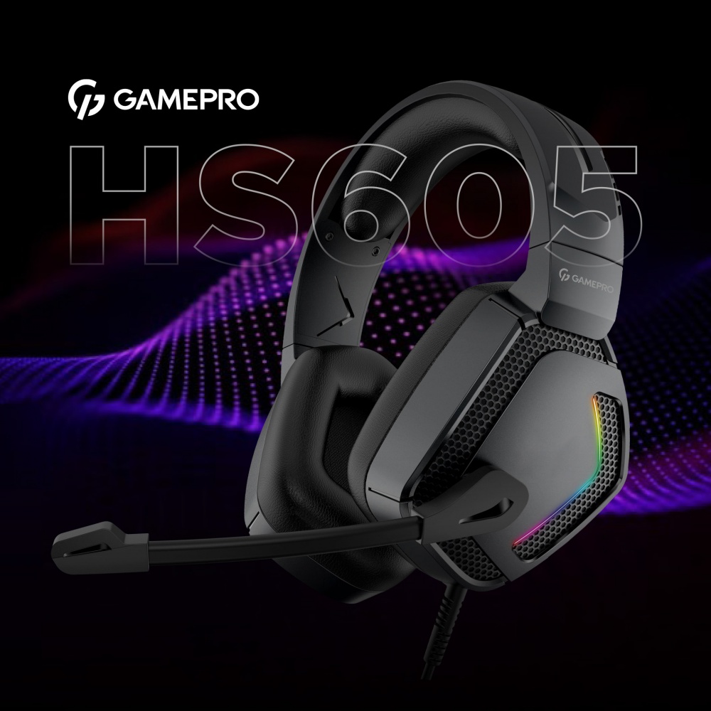 Гарнітура ігрова GamePro HS605 RGB black (HS605)