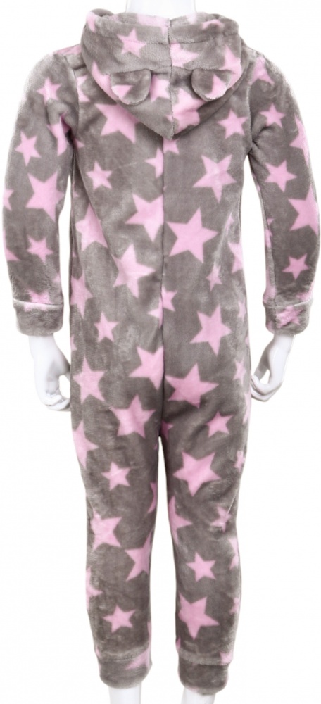Кигуруми-пижама для девочек HW принт Звездочки р.158-164 коричневый/розовый 0347