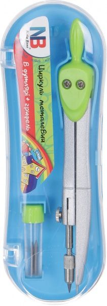 Циркуль металевий в футлярі із запасним грифелем синій Nota Bene