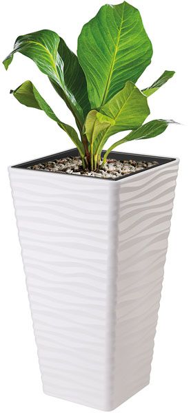 Горщик пластиковий Form Plastic Сахара Слім Квадро-40 квадратний 77,5л білий (3970-011) 