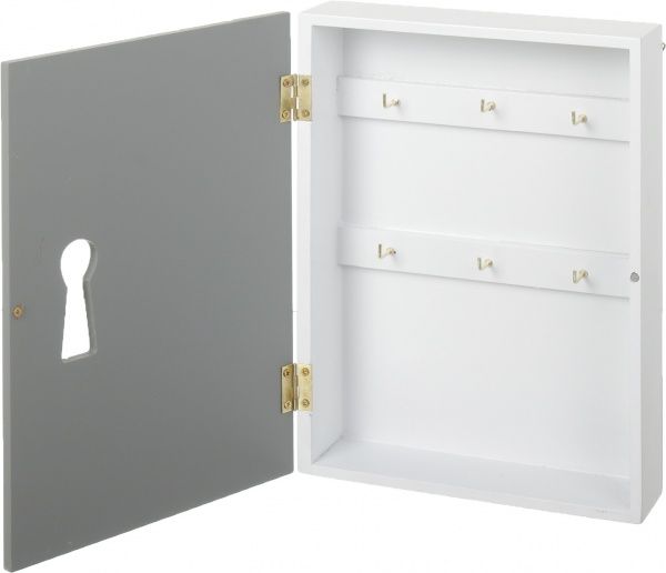 Ключница Home на 6 крючков серая