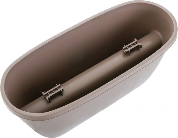 Вазон пластиковий Plastkon Balconia OVI з кріпленням на перила овальний 39,8л коричневий 