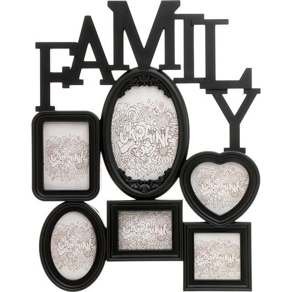 Фоторамка Колаж Родина 6 шт чорна