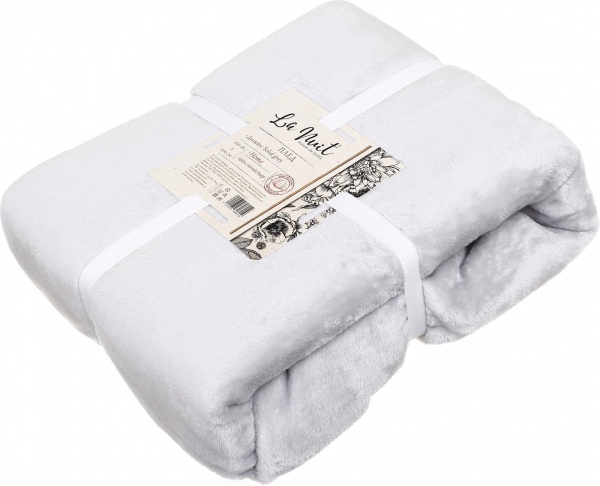 Плед из микрофибры Frannel Solid grey 160x200 см серый La Nuit 