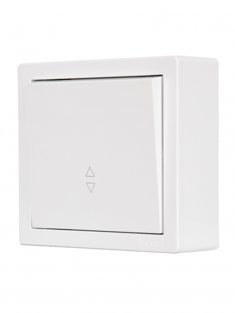 Вимикач прохідний одноклавішний Lezard LETO без підсвітки білий 752-0200-105