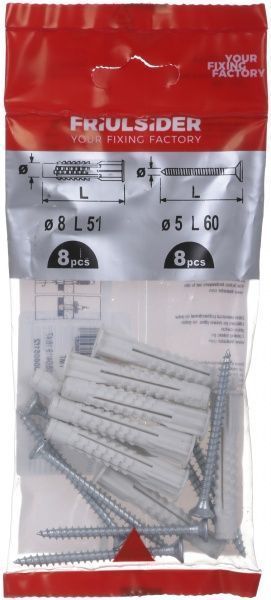 Дюбель распорный с шурупом 8x51 мм 8 шт. Friulsider