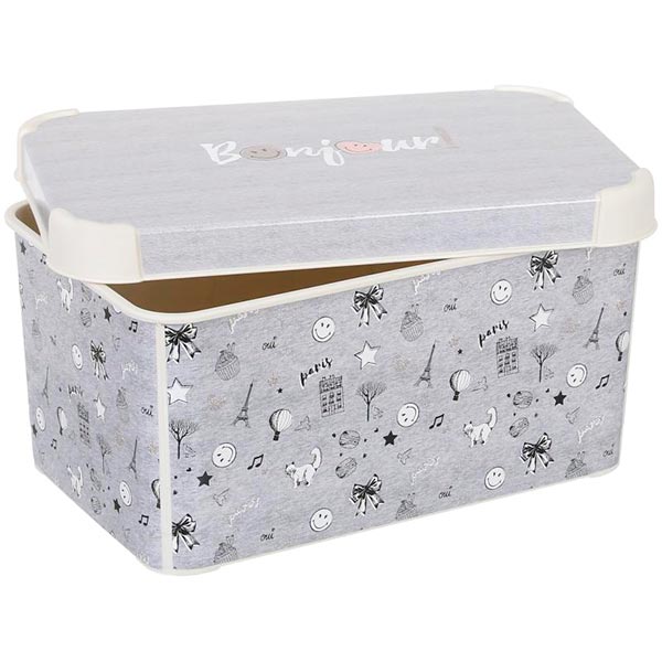 Ящик для зберігання Smiley World S сірий 140x300x200 мм