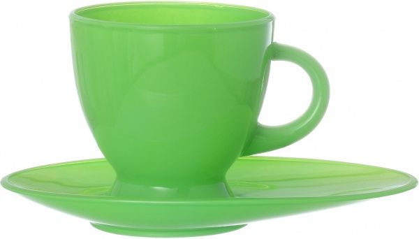 Чашка с блюдцем 230 мл зеленая Glasmark