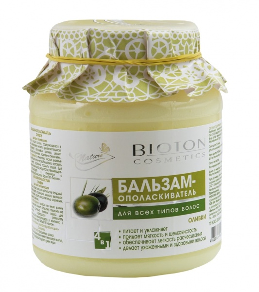 Бальзам-ополіскувач Bioton Оливки для всiх типiв волосcя 500 мл