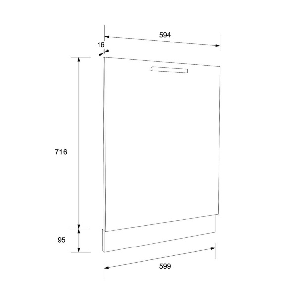 Фасад для кухни Алина 713х596 под п/м белый/белый Сокме