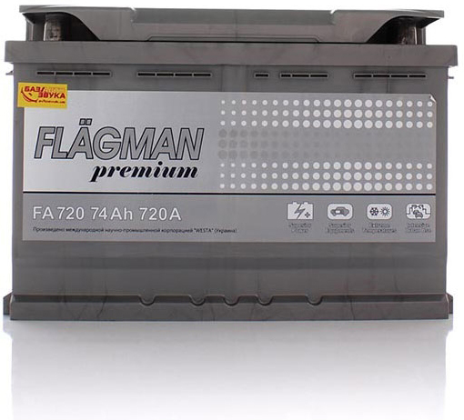 Аккумулятор автомобильный Flagman 6СТ-74 АзЕ Premium 74Ah 720A 12V «+» справа
